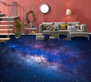 3D Blue Star 1391 Floor WallPaper Murals Wall Print Decal UK Zoe - Picture 1 of 5