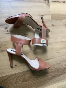 Karl Lagerfeld Damen-Heels Größe 10 hellbraun Leder Knöchelriemen neu ohne Karton - Bild 1 von 10
