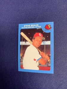 1986 Louisville Redbirds #5 Steve Braun - Rare Team Issue Minor League Card