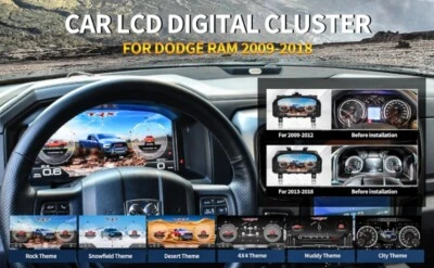 Para Dodge Ram 1500 2500 3500 09~18 Coche LCD Tablero Digital Cluster Panel Medidor Foto 1 de 4