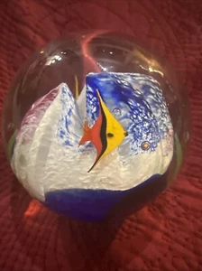 Fermacarte corallo acquario acquario acquario pesci angelo vetro artistico vintage lucido - Foto 1 di 11