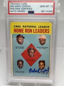 1962 National League Home Run Leaders Banks, Aaron, Robinson, Cepeda AU, - Picture 1 of 2