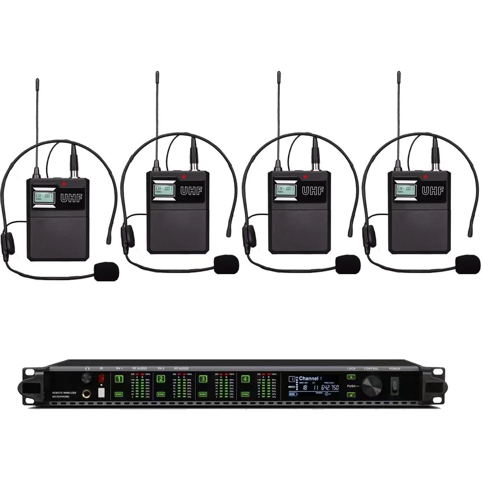 Pro ULXD4Q Headset Wireless Microphone System Digital LED Large Screen Display - Image 1 of 2