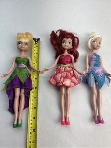 Disney Fairies Tinkerbell Doll Set of 3 Jakks Pacific 2010 Dolls Toys No Wings - Picture 1 of 14