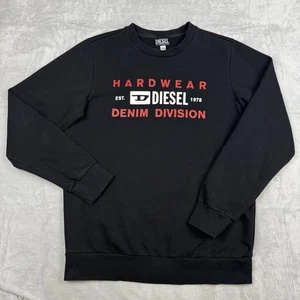 Diesel Hardware Denim Division Logo Cuello Redondo Sudadera Negra Hombres Talla S Informal - Imagen 1 de 9