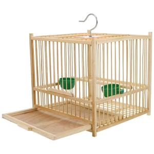 1set Bamboo Bird Cage Small Parrot Cage Budgie Lovebird Cockatiel Cage Bamboo... - Picture 1 of 9