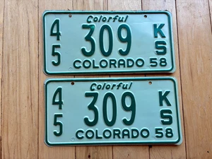 Pair of 1958 Colorado Truck License Plates - Picture 1 of 4