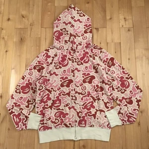 BAPE CAMO Terry cloth full zip hoodie a bathing ape NIGO Pink Size M - Picture 1 of 7
