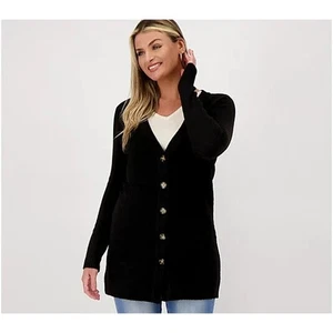 Cárdigan ALL DIGNO HUNTER MCGRADY NUEVO $84 Botón Frontal en Negro XXS - Imagen 1 de 3