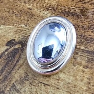 Vintage 1950s West Germany Scarf Clip Gold Silver Tone Oval Shape - Foto 1 di 4