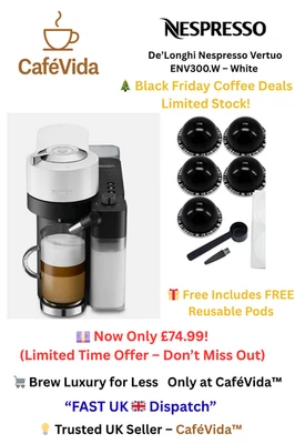 De’Longhi Nespresso Vertuo ENV300.W White – No Box + FREE Reusable Pods 🎁 - image 1 of 4
