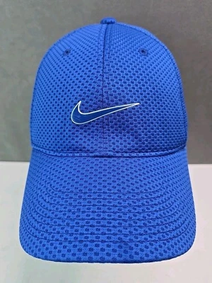 Nike Azul Malla Sombrero Correa Trasera Centro Swoosh Dri Fit Correr Pickleball Gorra de Golf Foto 1 de 4