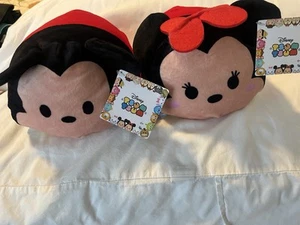 Disney Tsum Tsum Mickey & Minnie Mouse 7" Plush Plushie set of Two New with Tags - Picture 1 of 12