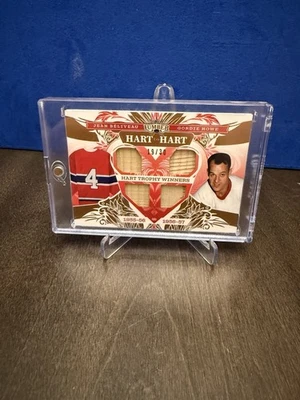 2022 Leaf Lumber Hart To Hart Jean Beliveau - Gordie Howe Quad Relic /30 - Image 1 of 2