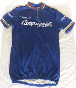 Vtg Pro Campagnolo Cycling Jersey World Champion stripes Tommaso Italy made - Picture 1 of 7