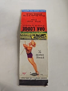 Matchbook Cover Oak Lodge Guinda Ca. With Pin Up Girl. - Picture 1 of 3