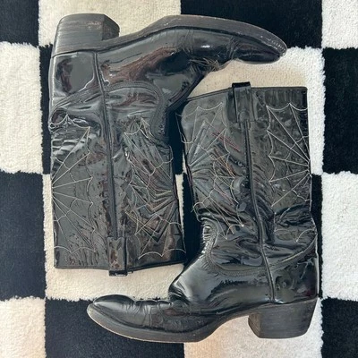 1980s black cowboy boots! - Image 1 of 4