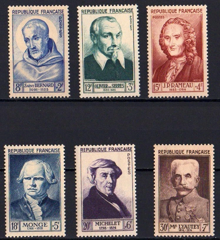 W0752 Франция 1953 известные французы как новые без наклеек и следов - Изображение 1 из 1