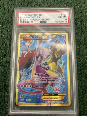 2015 Pokemon XY Full Art Mewtwo EX Breakthrough Secret PSA 6 - Image 1 of 3