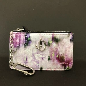 Jimmy Choo Nancy Flower Pattern Leather Coin Purse Wallet MultiColor/2BF1632 - Picture 1 of 8