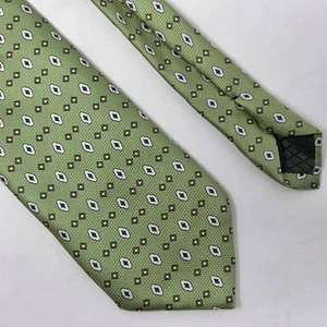 VITTORIO VIGORDI HERGESTELLT IN ITALIEN SEIDENKRAWATTE GRÜN SATIN FOULARD LUXUS 3,5" X 61" - Bild 1 von 3