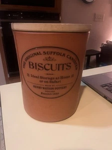 Original Suffolk Canister Biscuits Henry Watson Pottery England Terra Cotta P68 - Picture 1 of 4