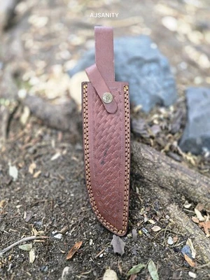 AJSANITY KNIVES Custom Handmade Fixed Blade Knife Leather Sheath