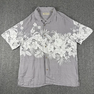 Tommy Bahama Hemd Herren 2XL grau weiß geblümt Hawaii Knopfleiste Kurzarm - Bild 1 von 12