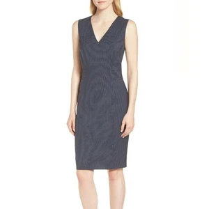 Hugo Boss Dalouise Pepita Stretch Wolle Etuikleid Gr. 4 Knielang Business SM - Bild 1 von 8