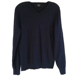 Massimo Dutti Herren Gr. M dunkelblau Wolle Kaschmir Pullover V-Ausschnitt Strickpullover - Bild 1 von 6