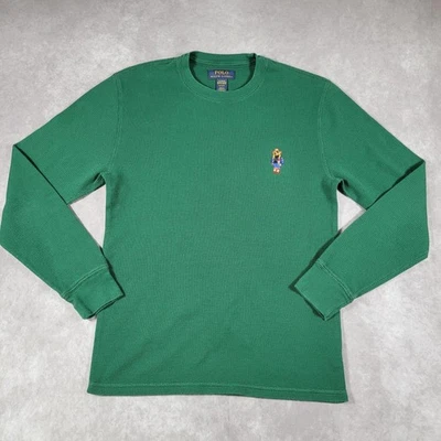 Camisa Polo Ralph Lauren Para Hombres Mediana Verde Waffle Térmica Polo Oso Prendas para Dormir Foto 1 de 4