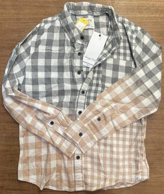 NEW Sovereign Code Boys Button-Up Shirt - gray & tan - Size 10-12 NWT - Image 1 of 4