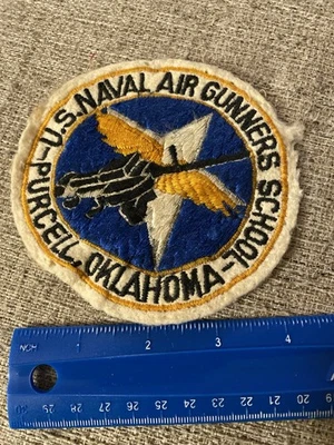 WWII US NAVAL AIR GUNNERS SCHOOL PURCELL OKLAHOMA Flight Jacket Patch US Navy - Image 1 of 4