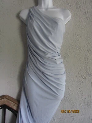 Betsy & Adam nwt 尺寸 6 淡蓝色紧身长裙单肩皱褶性感 — 第 1/4 张图片