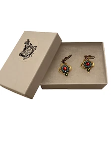 Clara Beau Spring Gypsy Filigree Swarovski Crystal Mosaic Earrings - Picture 1 of 4