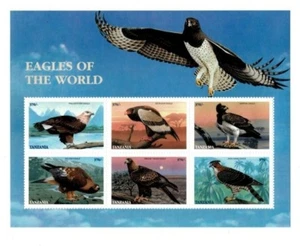 Tanzania 1998 - Águilas del mundo - Hoja de 6 estampillas - Estampillada sin montar o nunca montada - Imagen 1 de 1