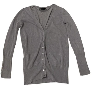 ZARA Girls Button Up Gray Long Sleeve Shirt Size M - Picture 1 of 8