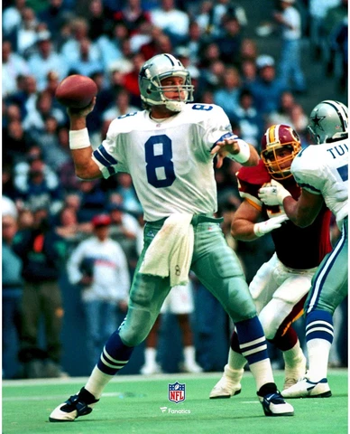 Troy Aikman Dallas Cowboys Unsigned Passing 8" x 10" Photo - Fanatics Cover