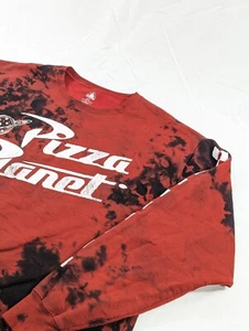 Disney Parks Pizza Planet Large Red Black Toy Story Tiedye Sweatshirt Crew neck - Picture 1 of 8