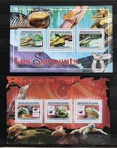 2x Snakes / Reptiles on stamps Guinea - MNH** Alb.9 - Picture 1 of 1
