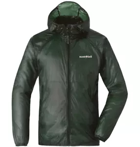 Montbell Tachyon Hooded Jacket Mens US Large Dark Green (DGN) Light Windbreaker - Picture 1 of 9