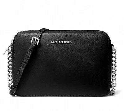 Michael Kors Tasche Umhängetasche JET SET ITEM CROSSBODY Leder schwarz - silber - Bild 1 von 4