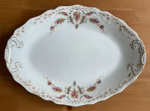 JOHN MADDOCK & SONS ROYAL VITREOUS - FLORAL DESIGN SERVING PLATE / PLATTER - Picture 1 of 3
