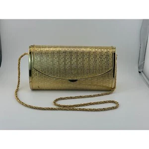 Cartera vintage de noche de metal dorado Saks Fifth Avenue años 60 RARA discoteca italiana - Imagen 1 de 13