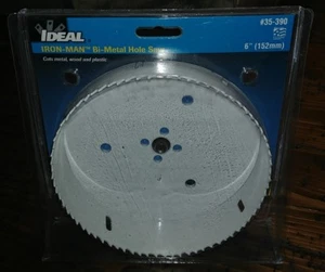 IDEAL IRON-MAN Bi-Metal Hole Saw 6" 35-390 Cuts Wood Metal & Plastic New In Pack - Picture 1 of 4