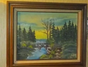 Vintage Ölgemälde 14" x 18" & Rahmen - Bild 1 von 2