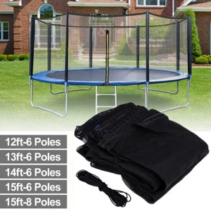 12/13/14/15ft Replacement Trampoline Safety Net Enclosure Netting Fit 4/6/8 Pole - Picture 1 of 21