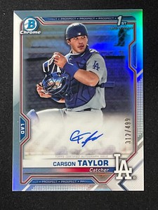 2021 Bowman Chrome Refractor Auto Carson Taylor #CPA-CT  /499 Dodgers