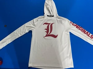 Louisville Cardinals Adidas Team Issued White Light-Weight Hoodie Size Medium - Picture 1 of 8