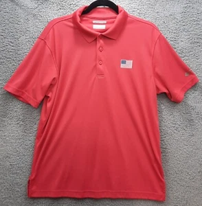 Columbia PFG Men's M Fishing Omni Shade Polo Shirt Pink/Salmon  - Picture 1 of 6
